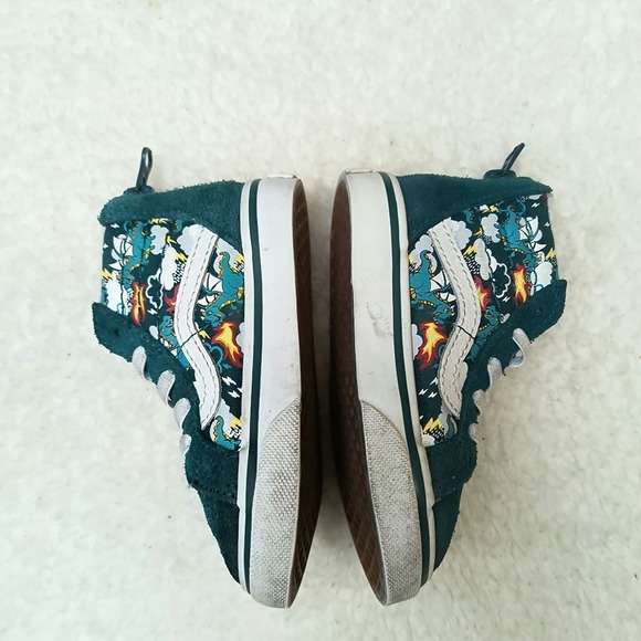Vans Infant Toddler Glow In The Dark Dragons SK8-Hi Zip Lace Up Shoes Size 6 - Picture 3 of 8